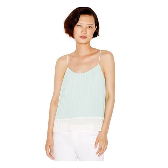 BAR III Womens Pleated Spaghetti Strap Scoop Neck Top - Picture 1 of 2